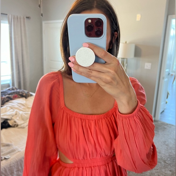 American Eagle tangerine long sleeve dress - Picture 2 of 4